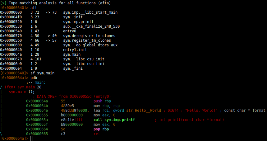 Reverse engineering 32 and 64 bits binaries with Radare2 - 1